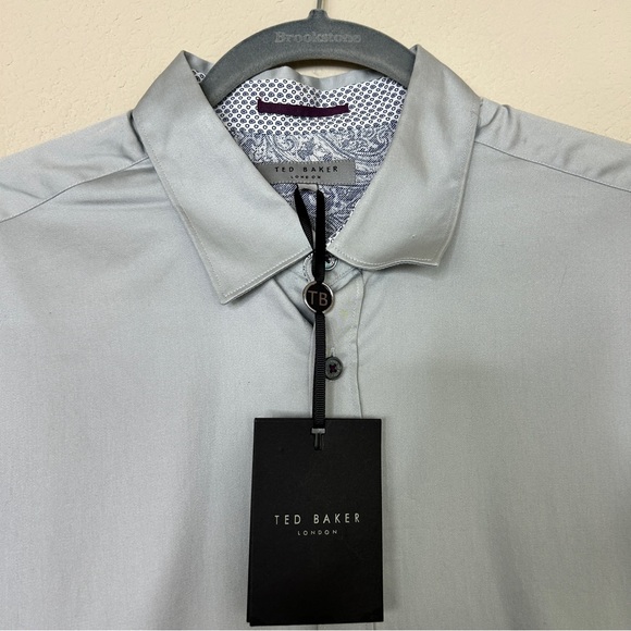 NWT TED BAKER LONDON Men’s button down dress shirt size 4 Large. - Picture 3 of 12
